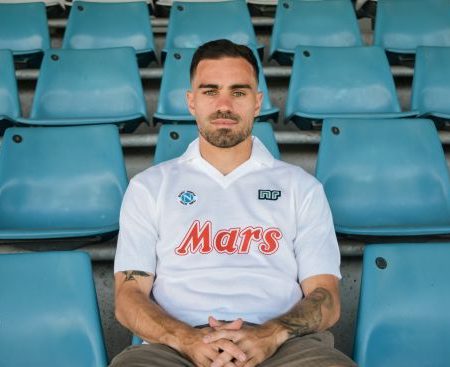 NAPOLI 88/89 WHITE MARS SPONSOR #10 MARADONA