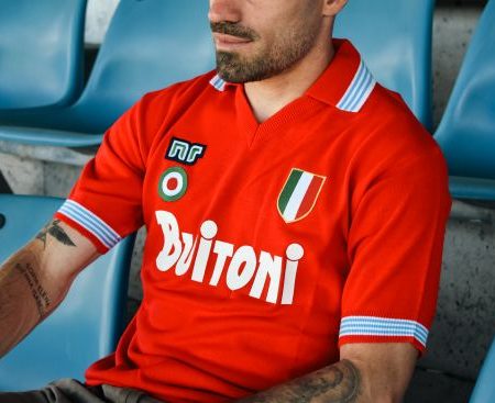 NAPOLI 87/88 RED BUITONI SPONSOR #10 MARADONA
