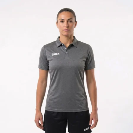 GREY POLY POLO - WOMEN