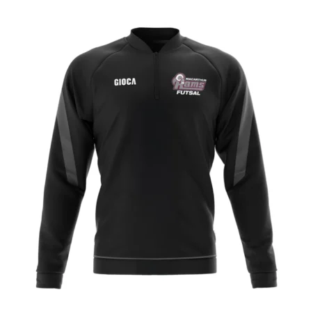 MACARTHUR RAMS FUTSAL - COLLARLESS CITY1/4 ZIP JUMPER BLACK