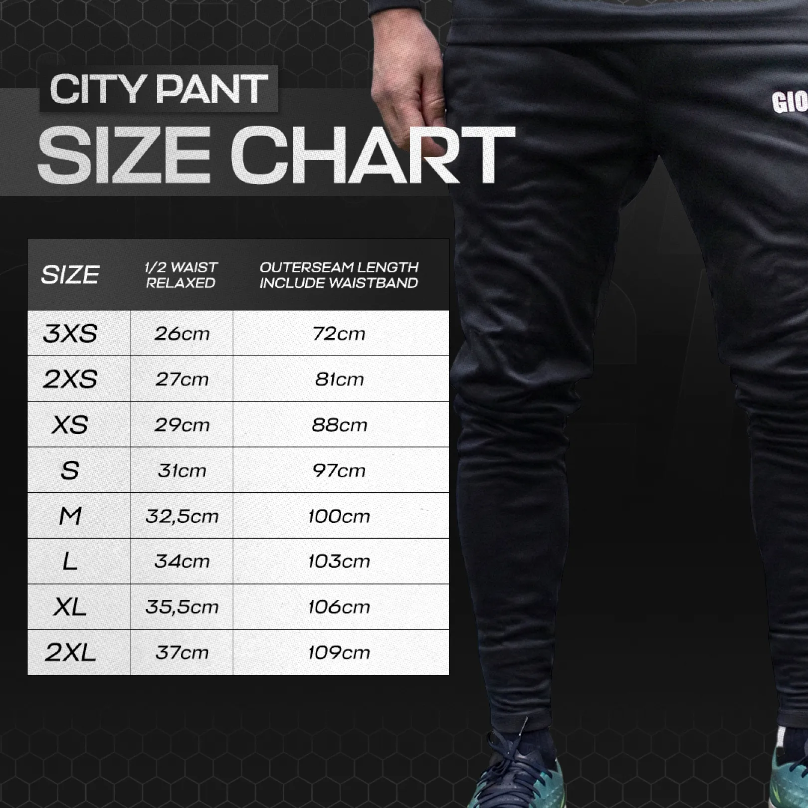 City Pant Chart