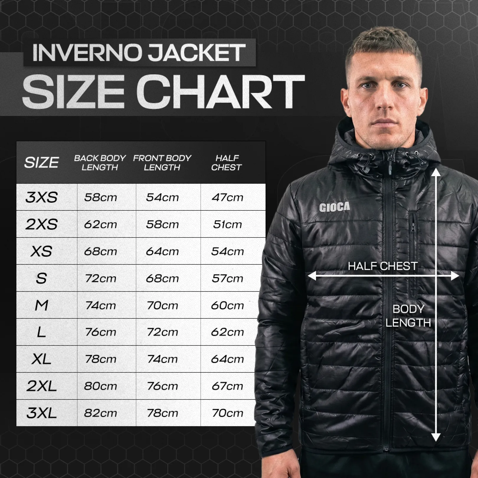 Inverno Jacket Chart