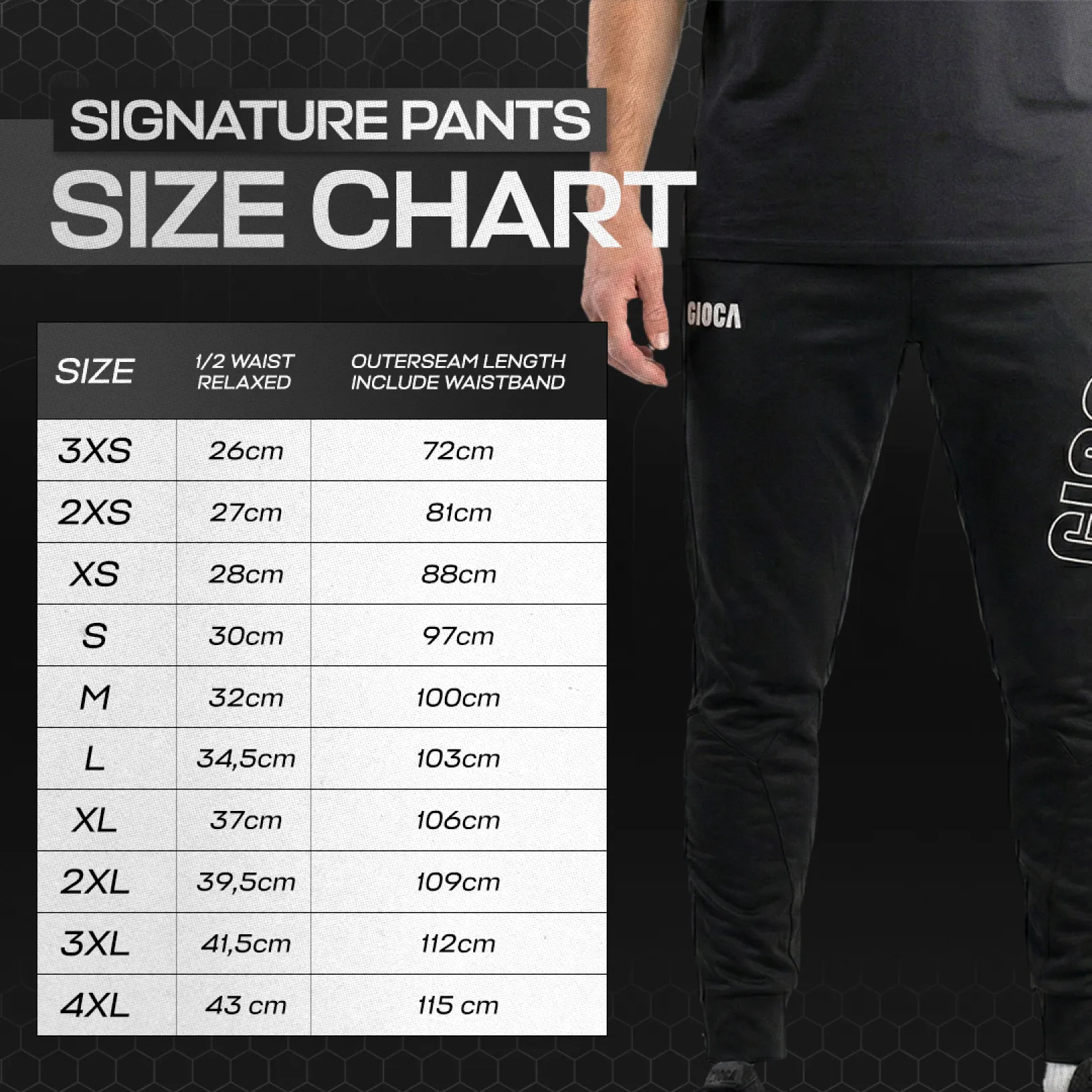 Signature Pant Chart