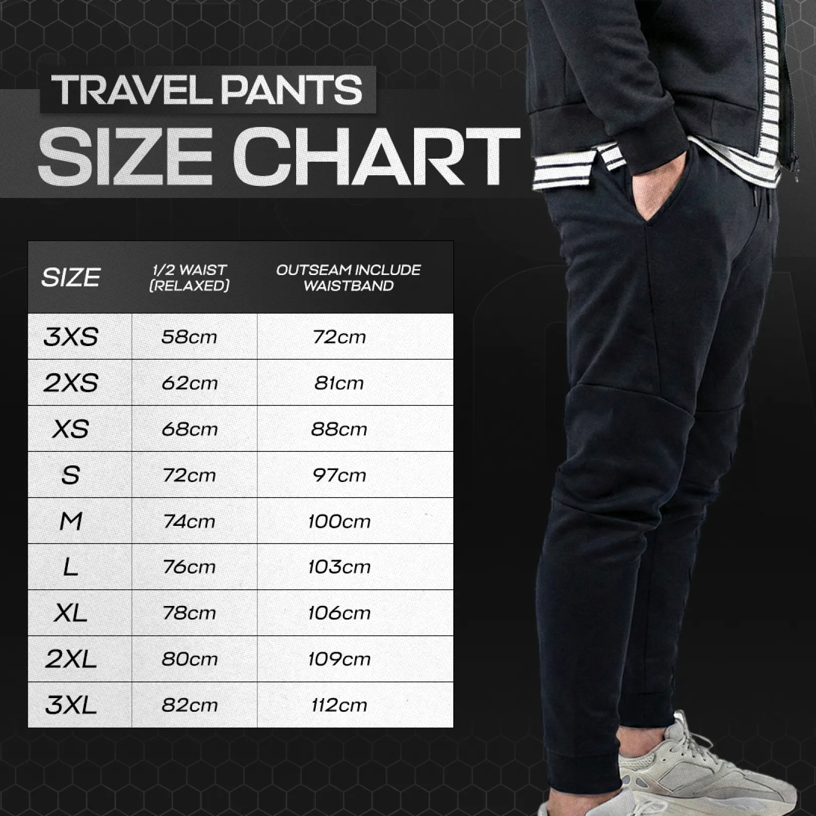 Travel Pant Chart